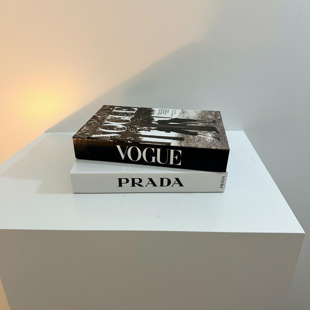 Luxury Decorative Book Box Set — Prada & Vogue — Fashion Coffee Table Decor