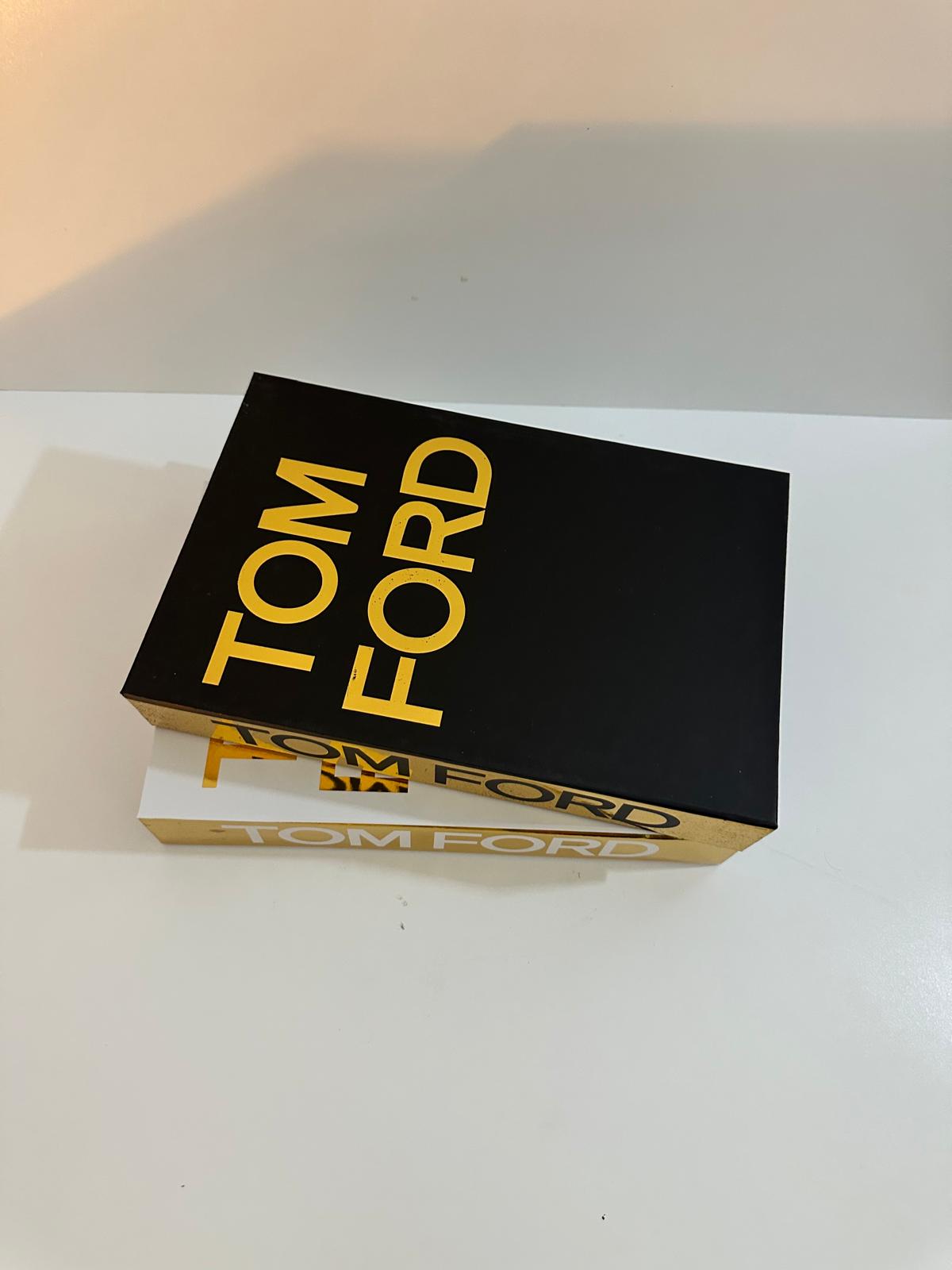 Luxury Tom Ford Decorative Book Box Set (2 Pieces) — Black & Gold Coffee Table Decor