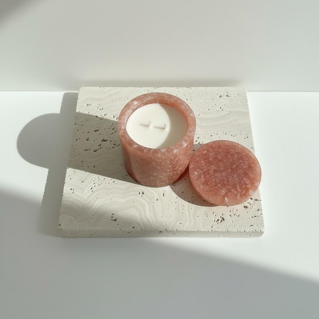 Luminous Bloom – Sunstone Energy Ritual Candle | Luxury Crystal Soy Candle