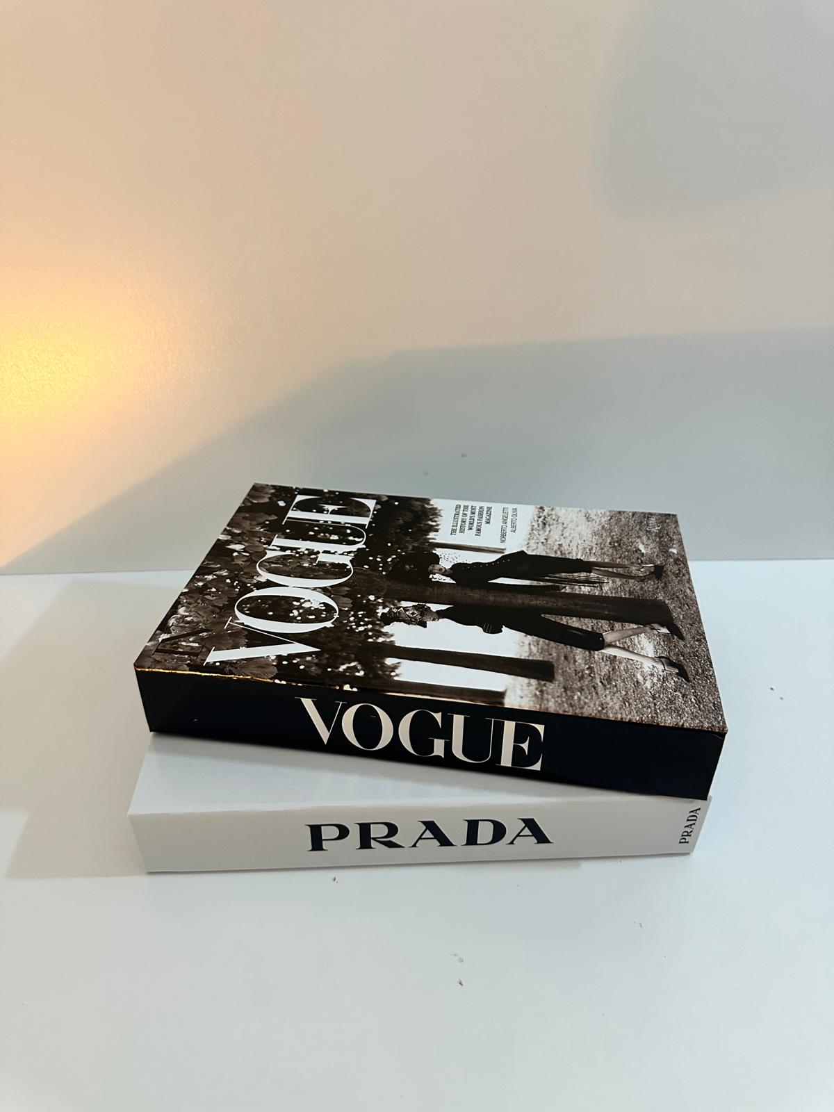 Luxury Decorative Book Box Set — Prada & Vogue — Fashion Coffee Table Decor