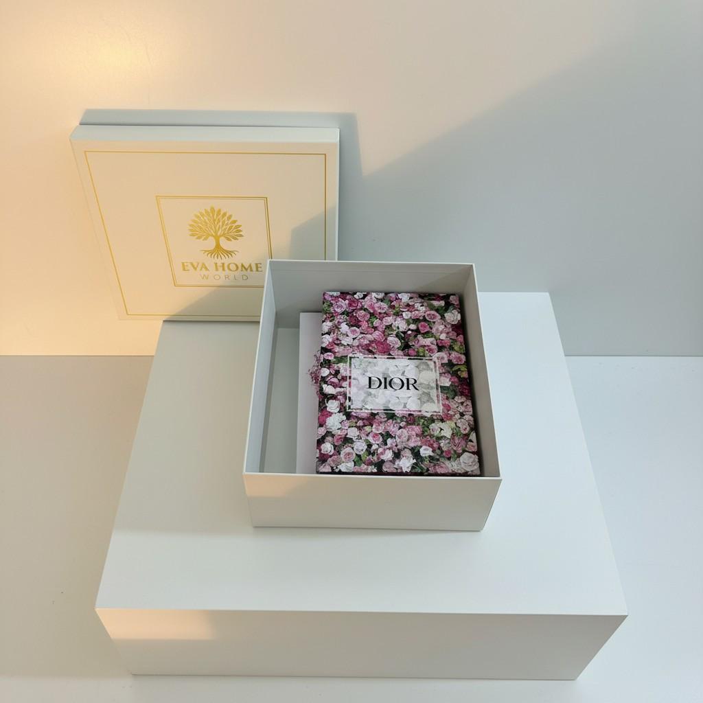 Luxury Decorative Book Box Set (2 Pieces) — Chanel & Dior Pink Floral Coffee Table Decor
