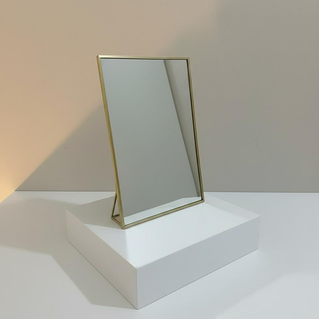 Golden Standing Mirror – Calm Vanity Object