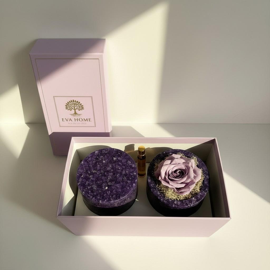 Lavender Peace – Amethyst Energy Ritual Candle | Luxury Crystal Soy Candle