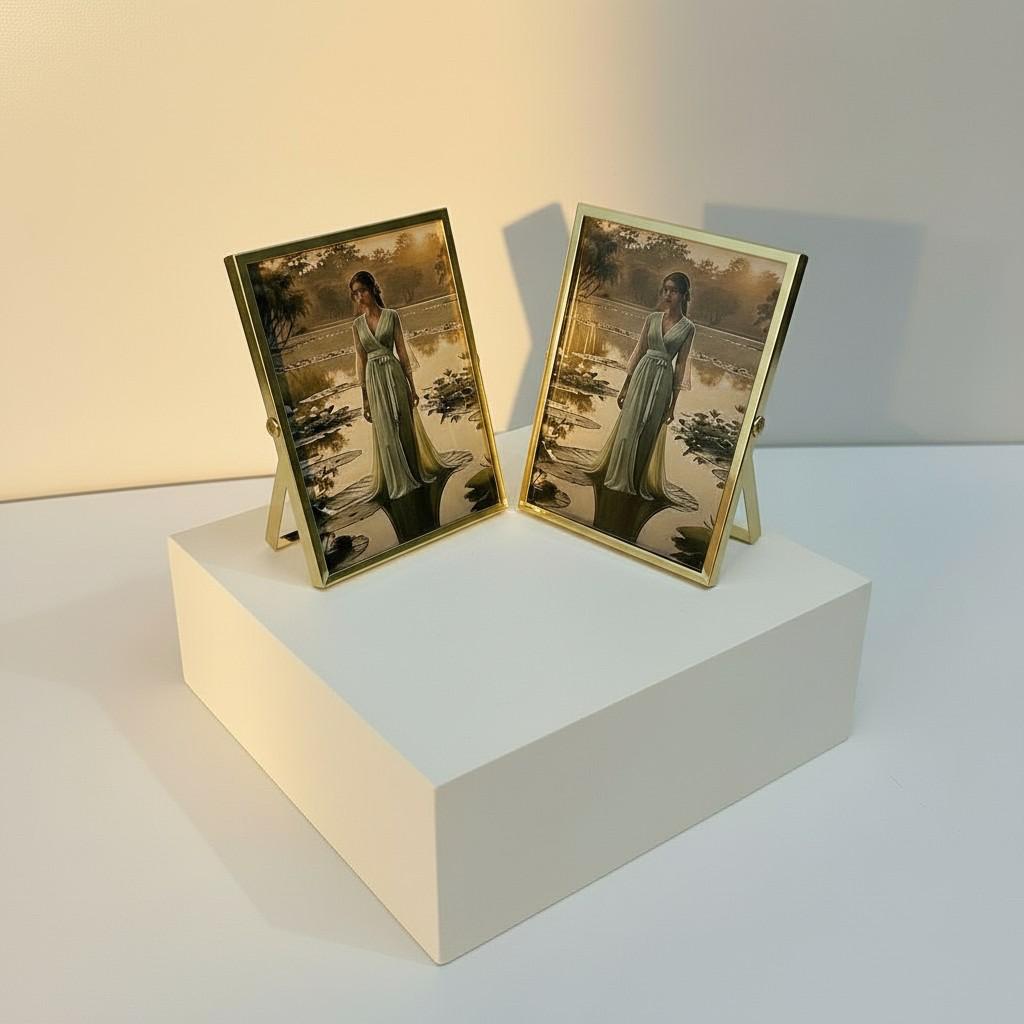 EVA HOME Energy Frame Set — Gold Small 10x15 Frame Duo — Luxury Ritual Decor with Energy Card