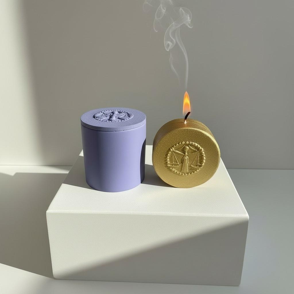 Libra Zodiac Candle Set – Libra Vessel with Energy Refill