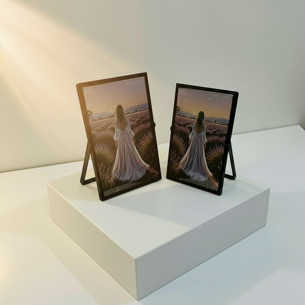 EVA HOME Energy Frame Set — Mixed 10x15 & 13x18 Black Frame Duo — Luxury Ritual Wall Decor with Energy Card
