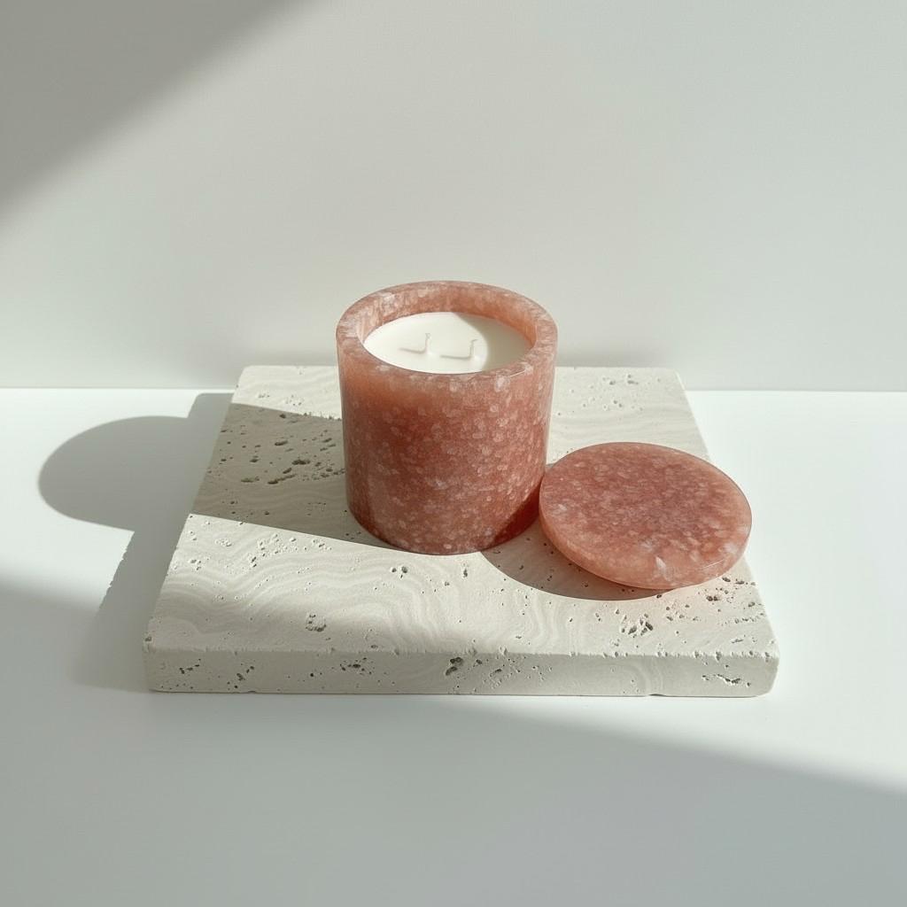 Luminous Bloom – Sunstone Energy Ritual Candle | Luxury Crystal Soy Candle