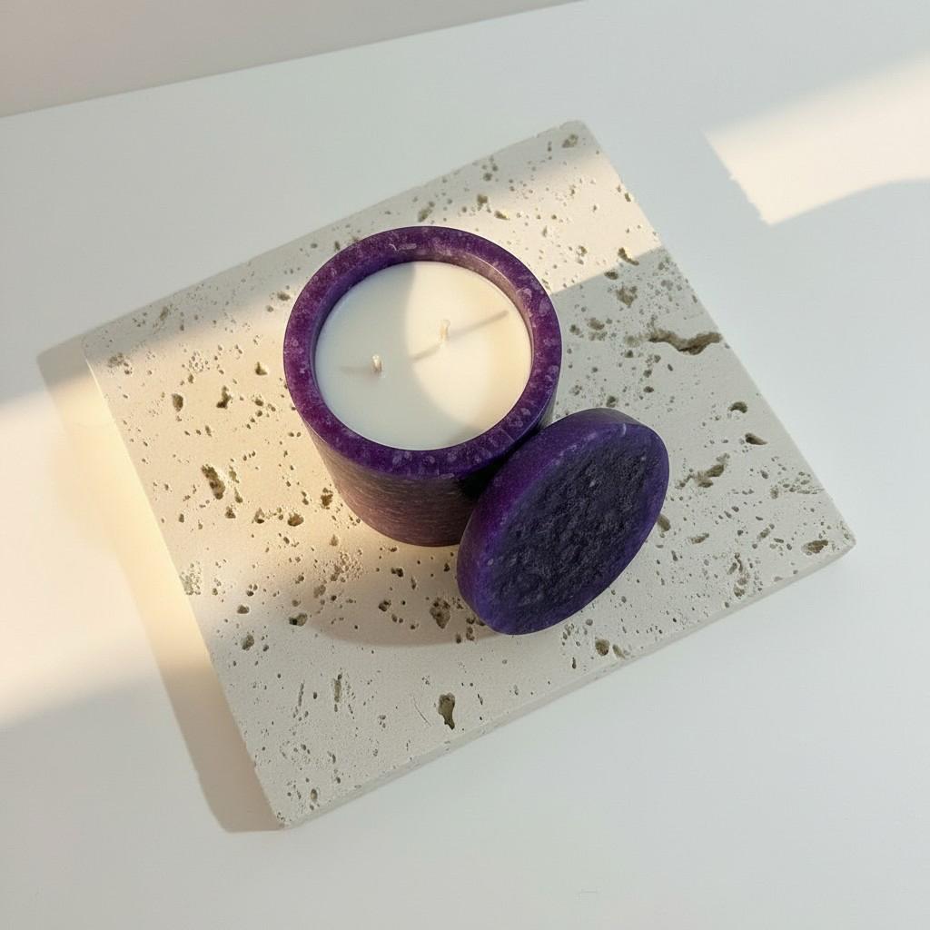 Lavender Peace – Amethyst Energy Ritual Candle | Luxury Crystal Soy Candle