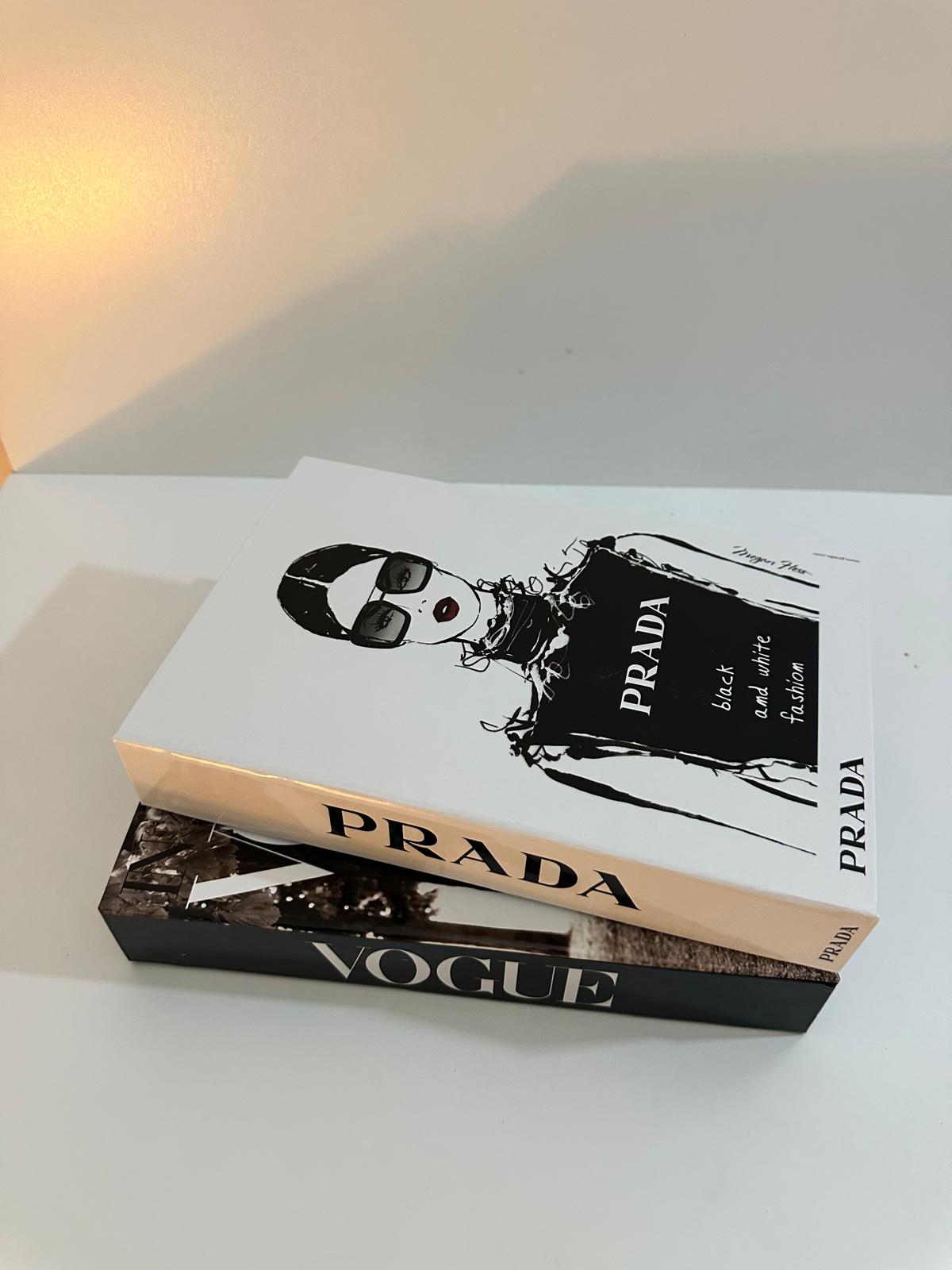 Luxury Decorative Book Box Set — Prada & Vogue — Fashion Coffee Table Decor