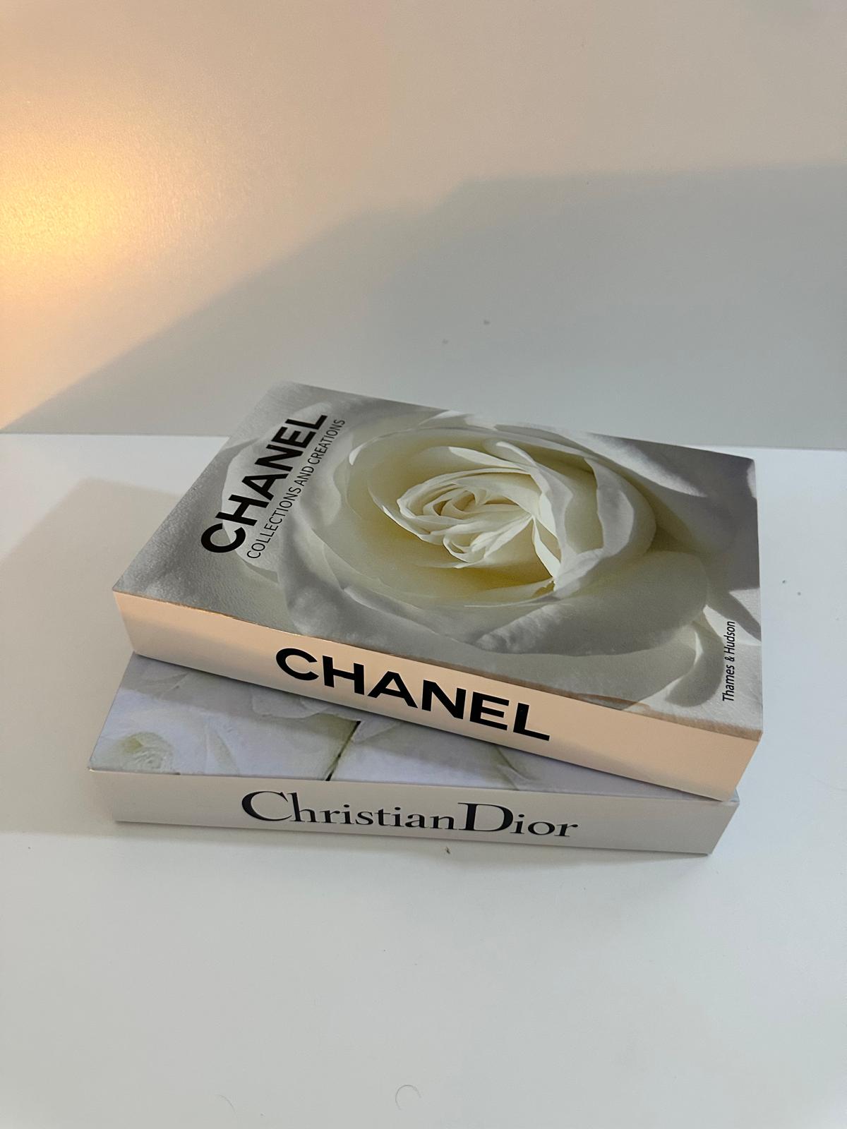 Luxury Decorative Book Box Set — Chanel & Christian Dior — Elegant Fashion Coffee Table Decor