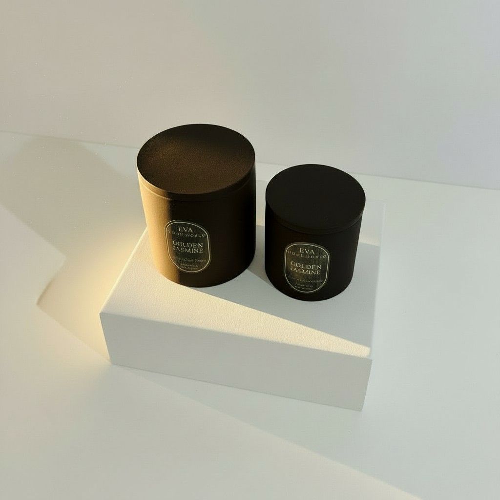 Golden Jasmine – Light & Renewal Energy Candle Set (10×10 + 8×8 Luxury Soy Wax)