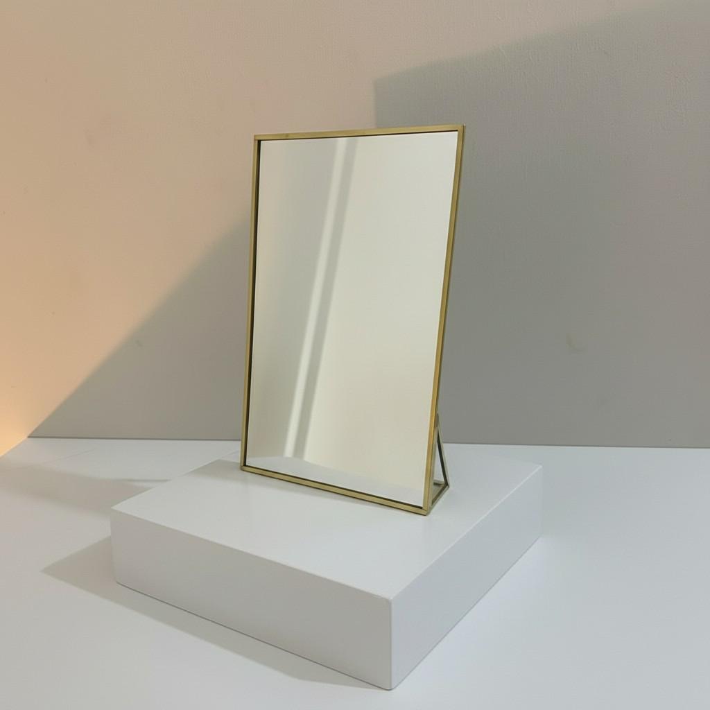 Golden Standing Mirror – Calm Vanity Object