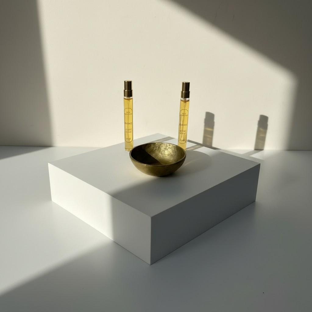 Golden Ritual Bowl Set – Brass Decorative Bowl with Sacred Oud & Golden Jasmine Energy Sprays