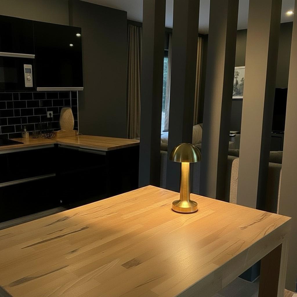 Golden Mushroom Table Lamp – Ambient Light Object | EVA HOME WORLD