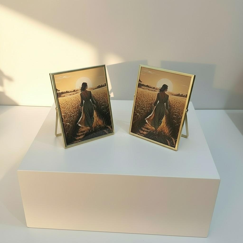 EVA HOME Energy Frame Set — Large 13x18 Gold Frame Duo — Luxury Ritual Wall Decor with Energy Card
