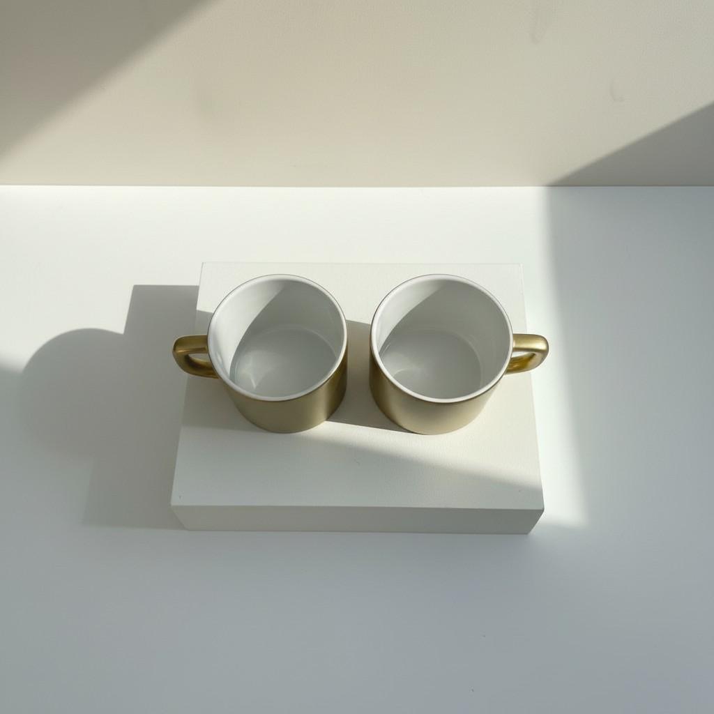 Golden Coffee Ritual Set (2 Pieces) – Warm Minimal Living
