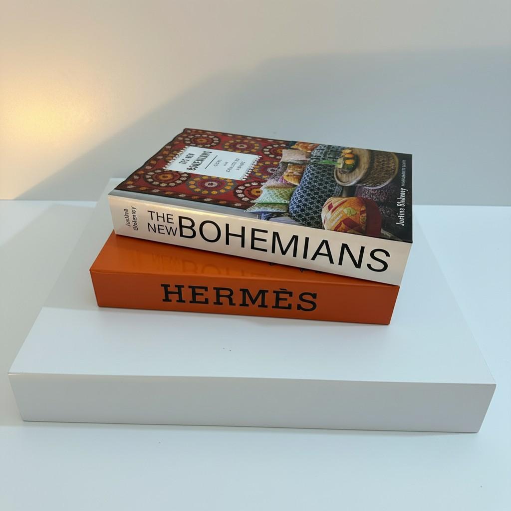Luxury Decorative Book Box Set (2 Pieces) — Hermes & Bohemians Coffee Table Decor
