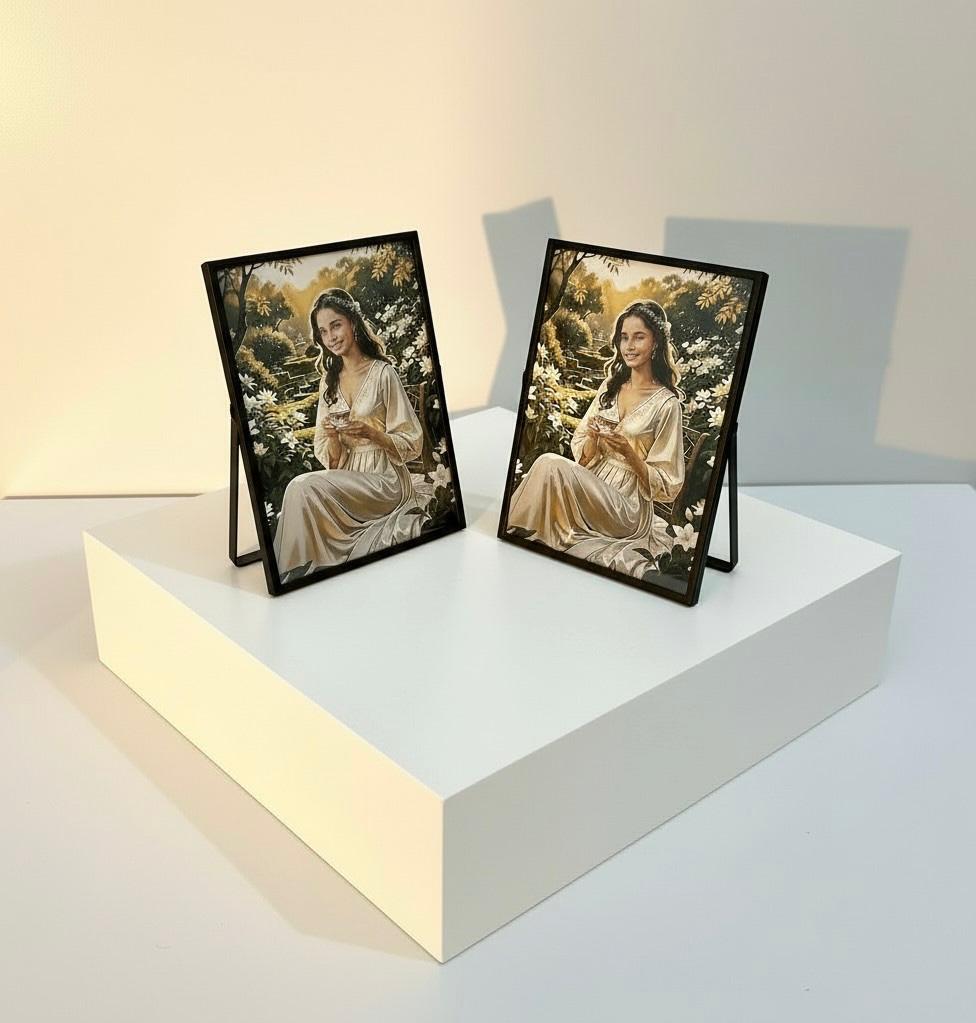 EVA HOME Energy Frame Set — Large 13x18 Black Frame Duo — Luxury Ritual Wall Decor with Energy Card