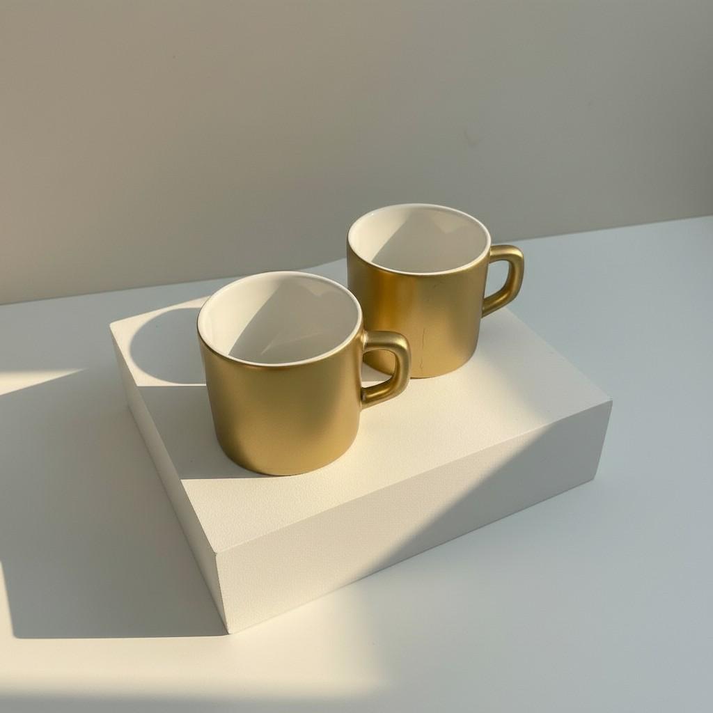 Golden Coffee Ritual Set (2 Pieces) – Warm Minimal Living