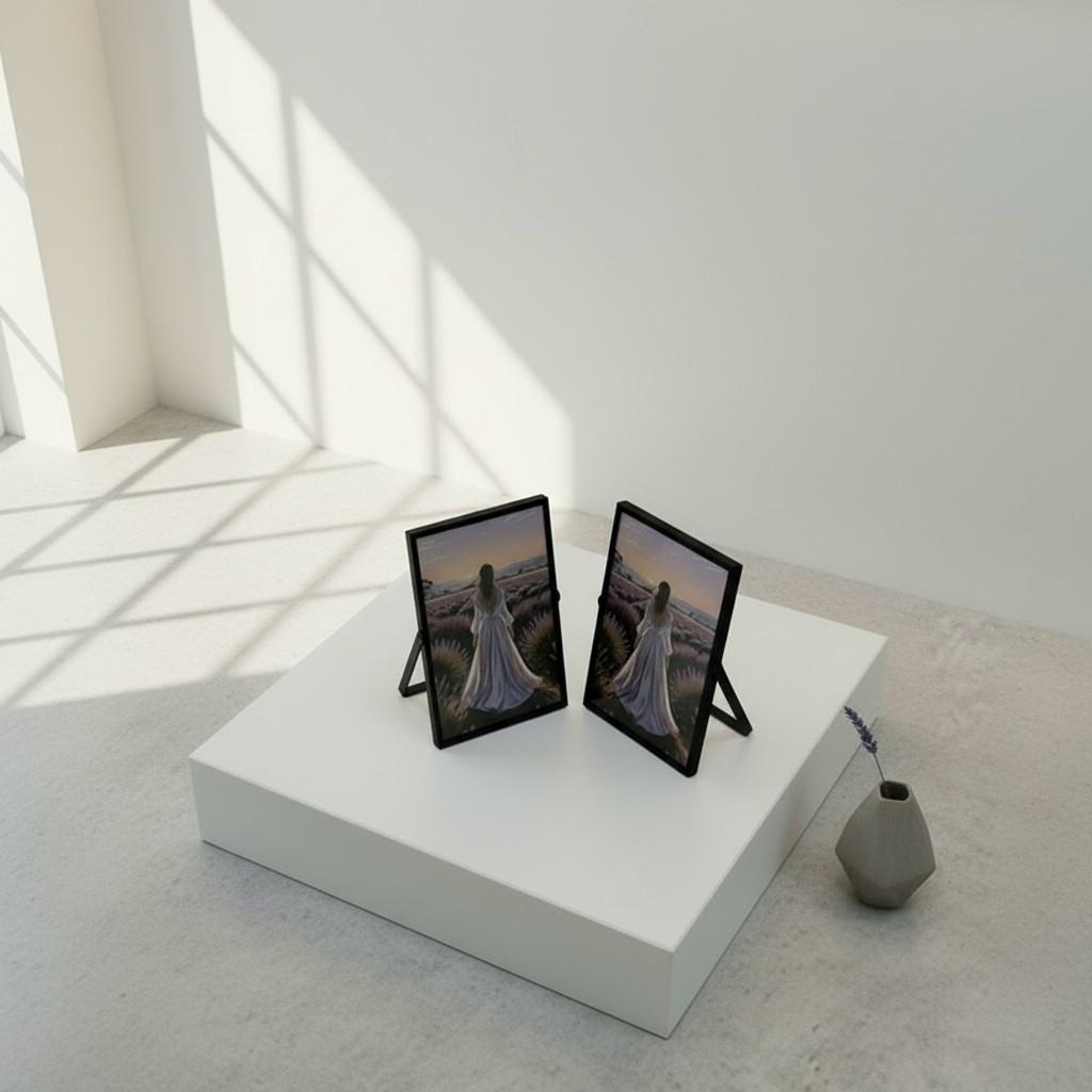 EVA HOME Energy Frame Set — Black Small 10x15 Ritual Frame Duo — Luxury Spiritual Wall Decor with Energy Card