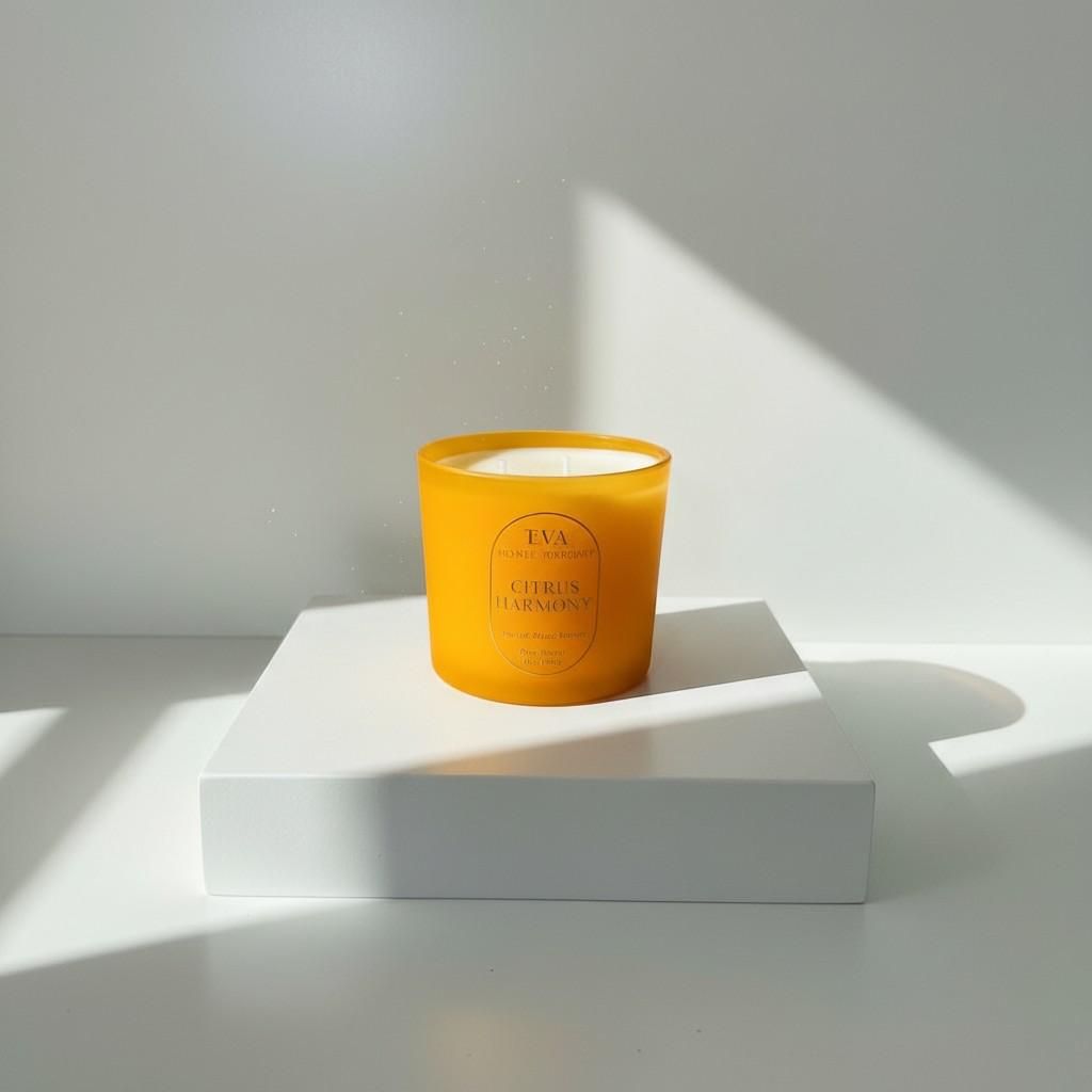 Citrus Harmony – Fresh Start & Clarity Energy Candle (Glass Luxury Soy Wax)