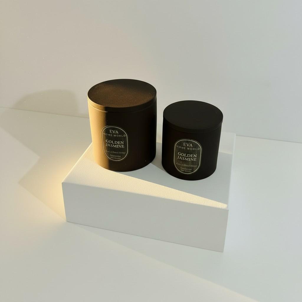 Golden Jasmine – Light & Renewal Energy Candle Set (10×10 + 8×8 Luxury Soy Wax)