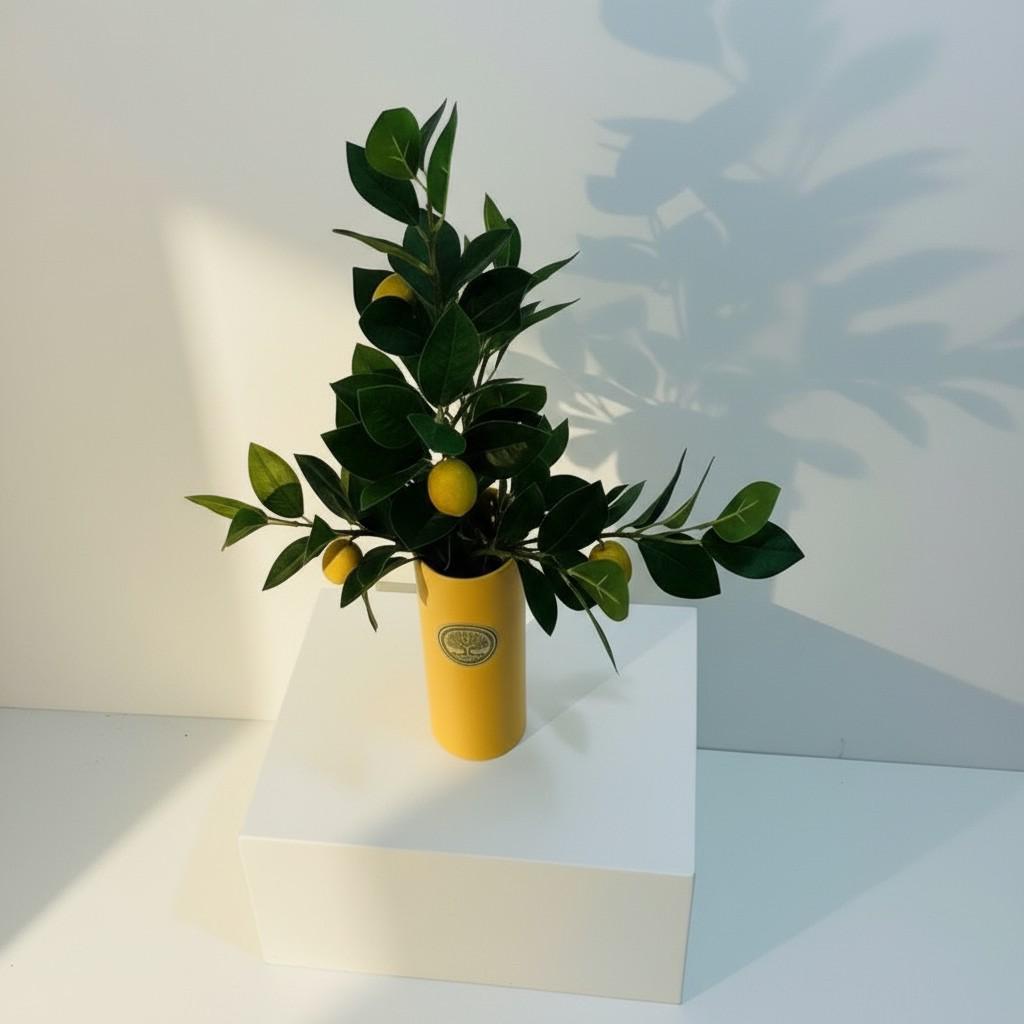 Citrus Harmony Tall Decorative Vase 10x25 — Luxury Ritual Interior Piece