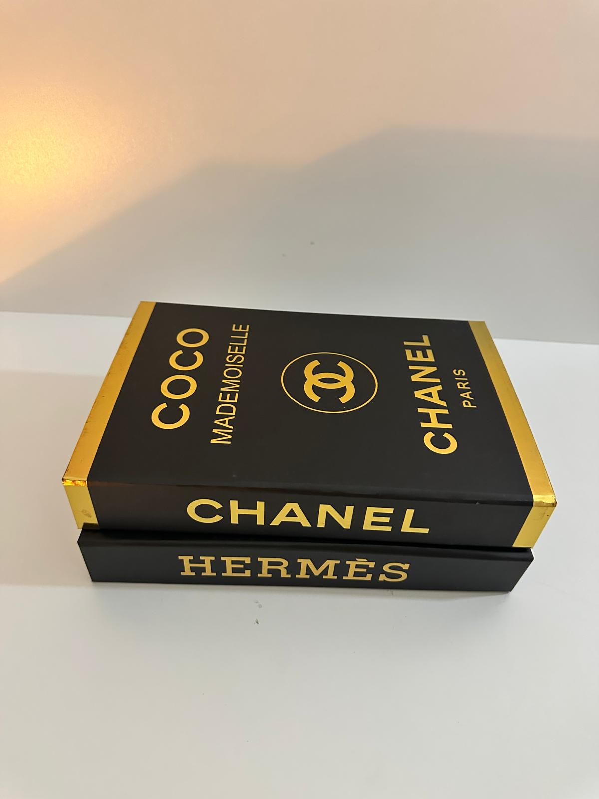 Luxury Decorative Book Box Set (2 Pieces) — Chanel & Hermès Inspired Coffee Table
