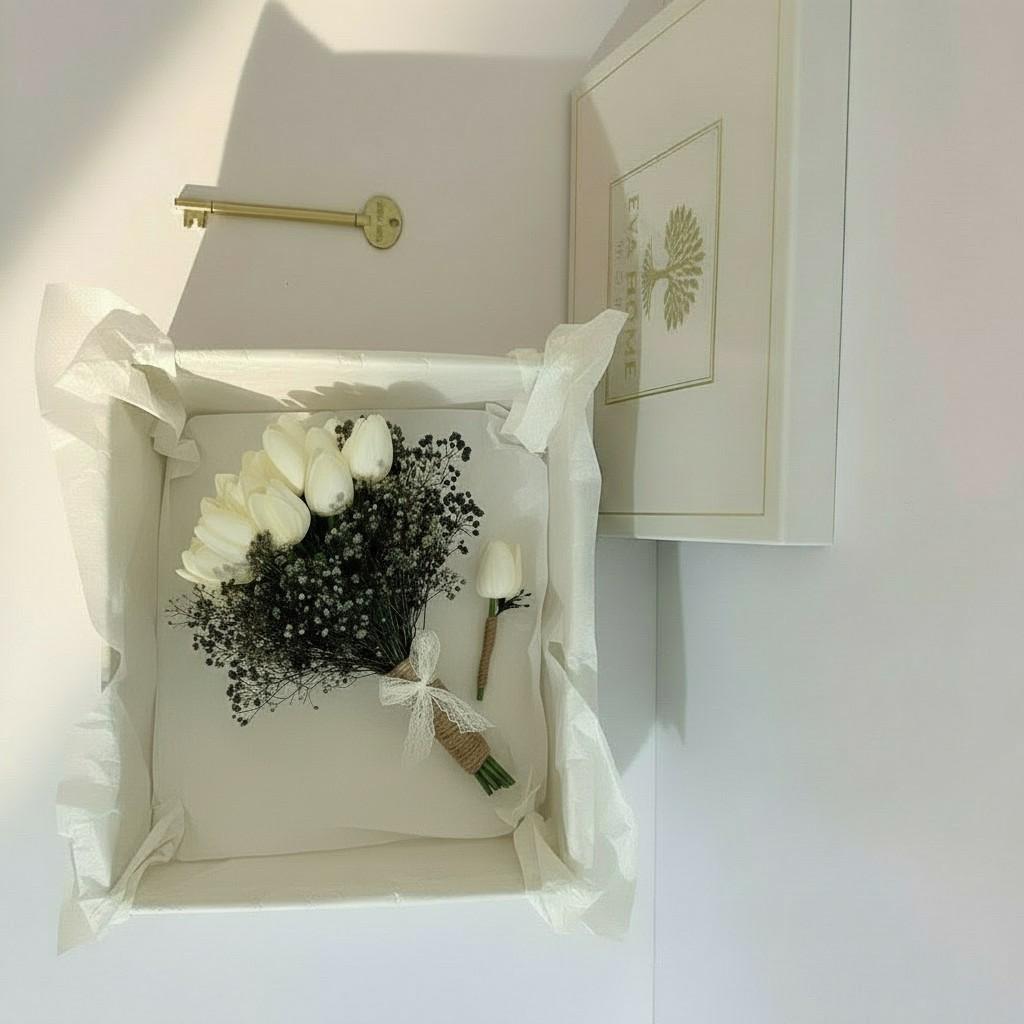 Rustic Midnight Tulip Bridal Bouquet — Ivory & Shadow Calm Luxury Wedding Flowers