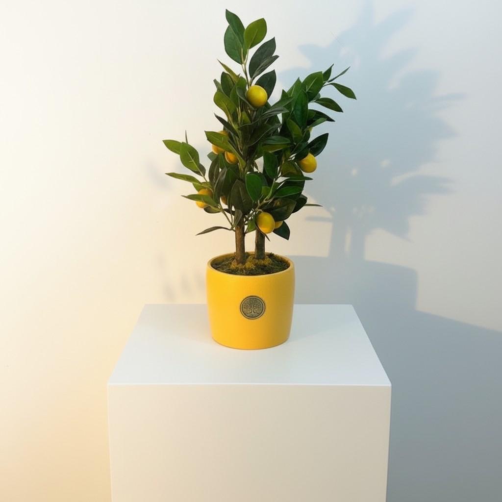Citrus Harmony Medium Vase — Fresh Vibrant Luxury Decor (20x20 cm)