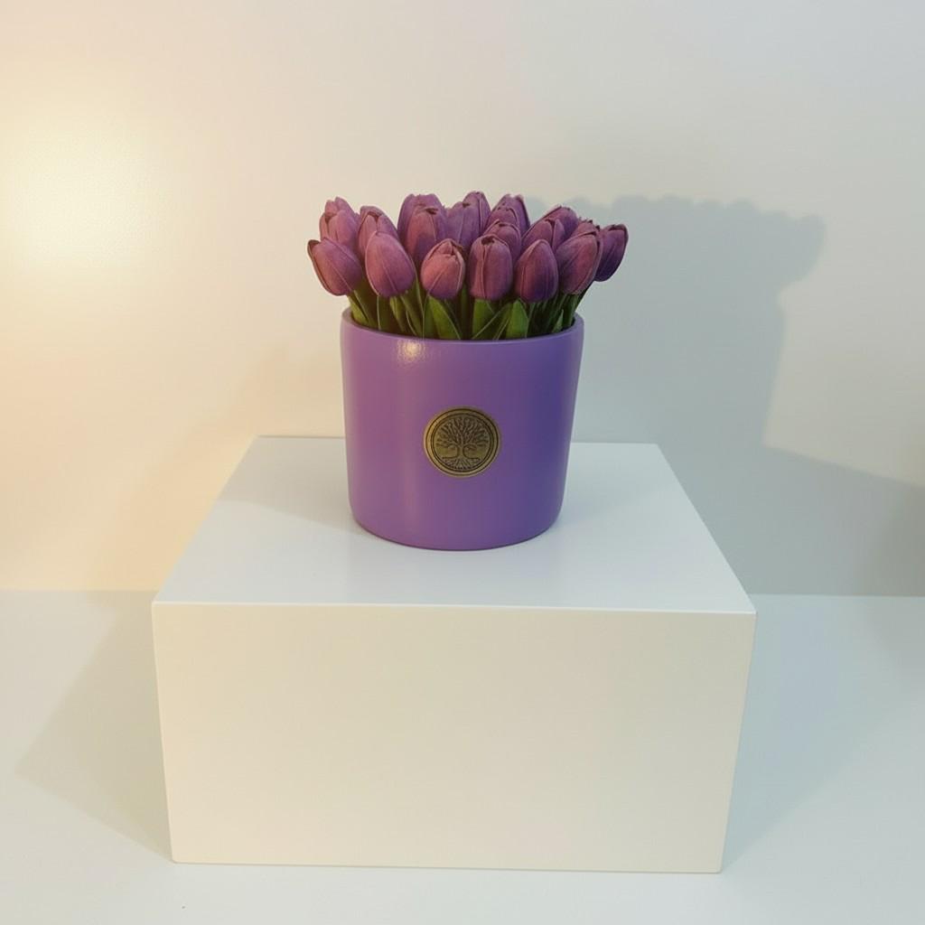 Lavender Peace Medium Vase — Soft Serenity Decorative Piece (20x20 cm)