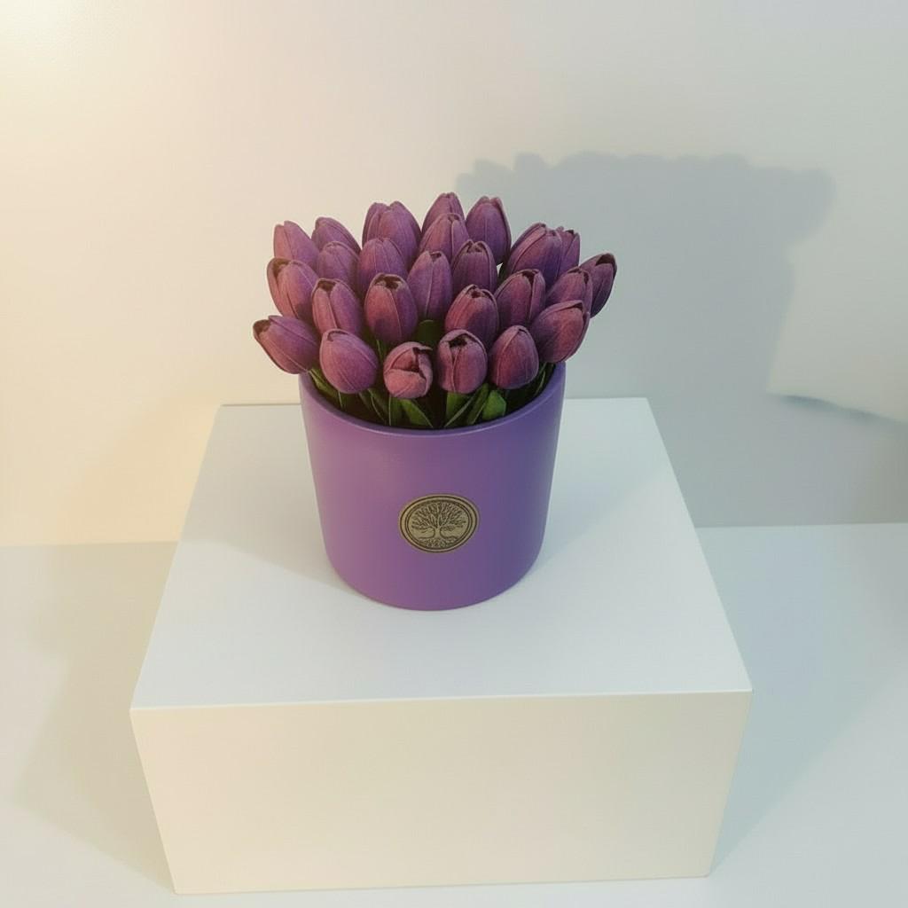 Lavender Peace Medium Vase — Soft Serenity Decorative Piece (20x20 cm)