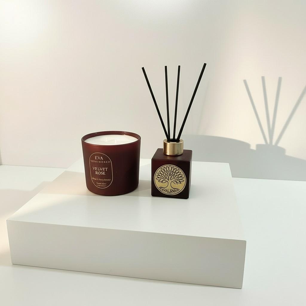 Velvet Rose Reed Diffuser & Glass Candle Set | Energy Fragrance Collection