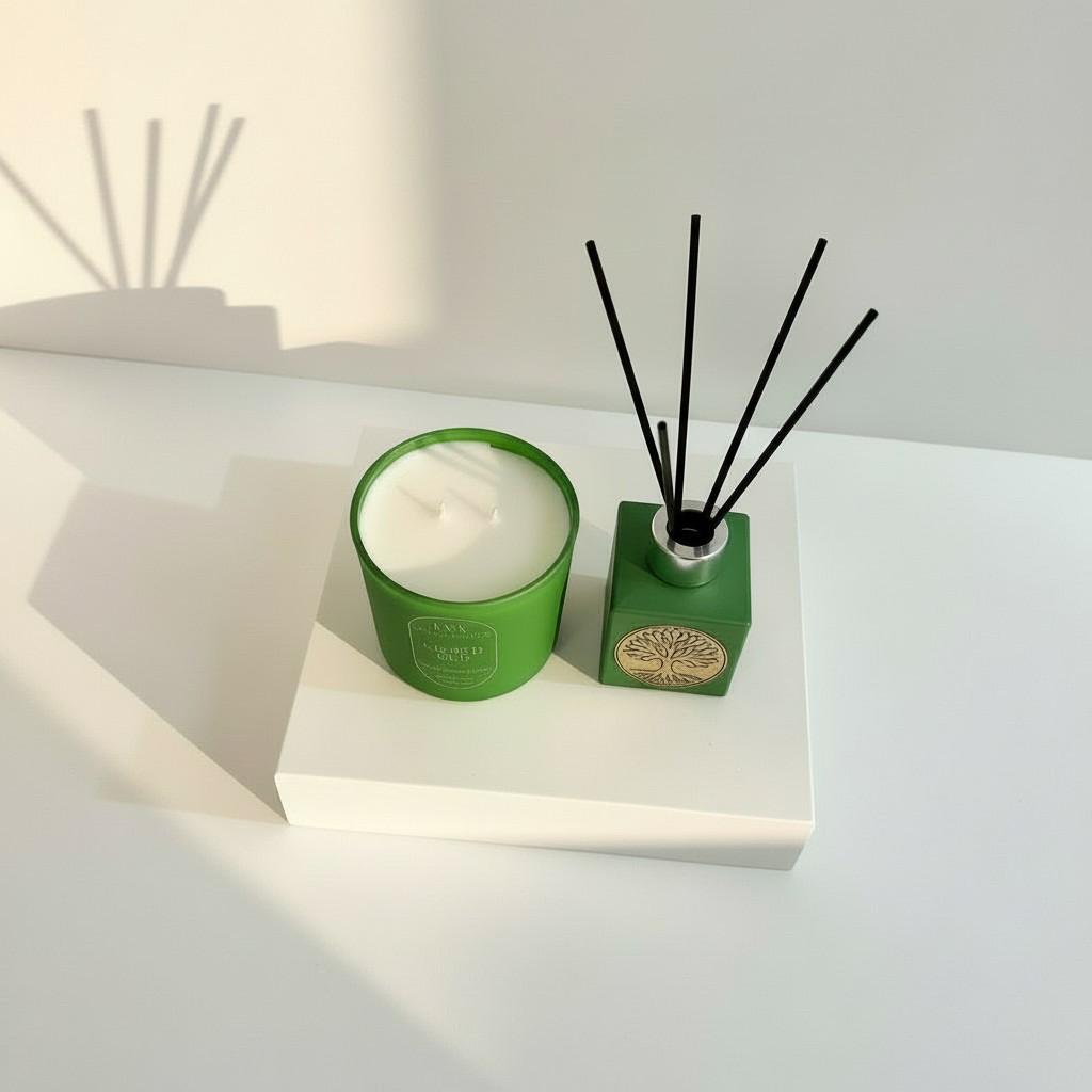 Sacred Oud Reed Diffuser & Glass Candle Set | Energy Fragrance Collection