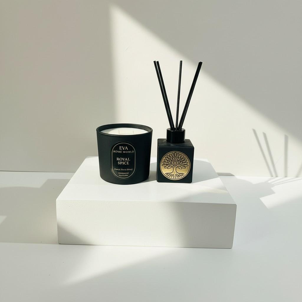 Royal Spice Reed Diffuser & Glass Candle Set | Energy Fragrance Collection