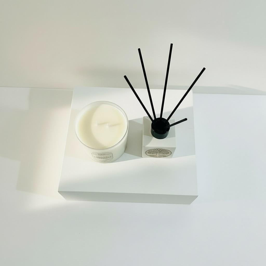 Earth Harmony Reed Diffuser & Glass Candle Set | Energy Fragrance Collection