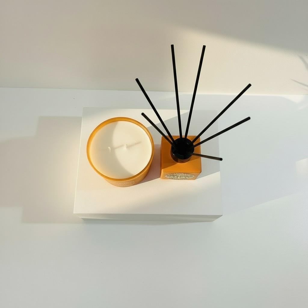 Citrus Harmony Reed Diffuser & Glass Candle Set | Energy Fragrance Collection
