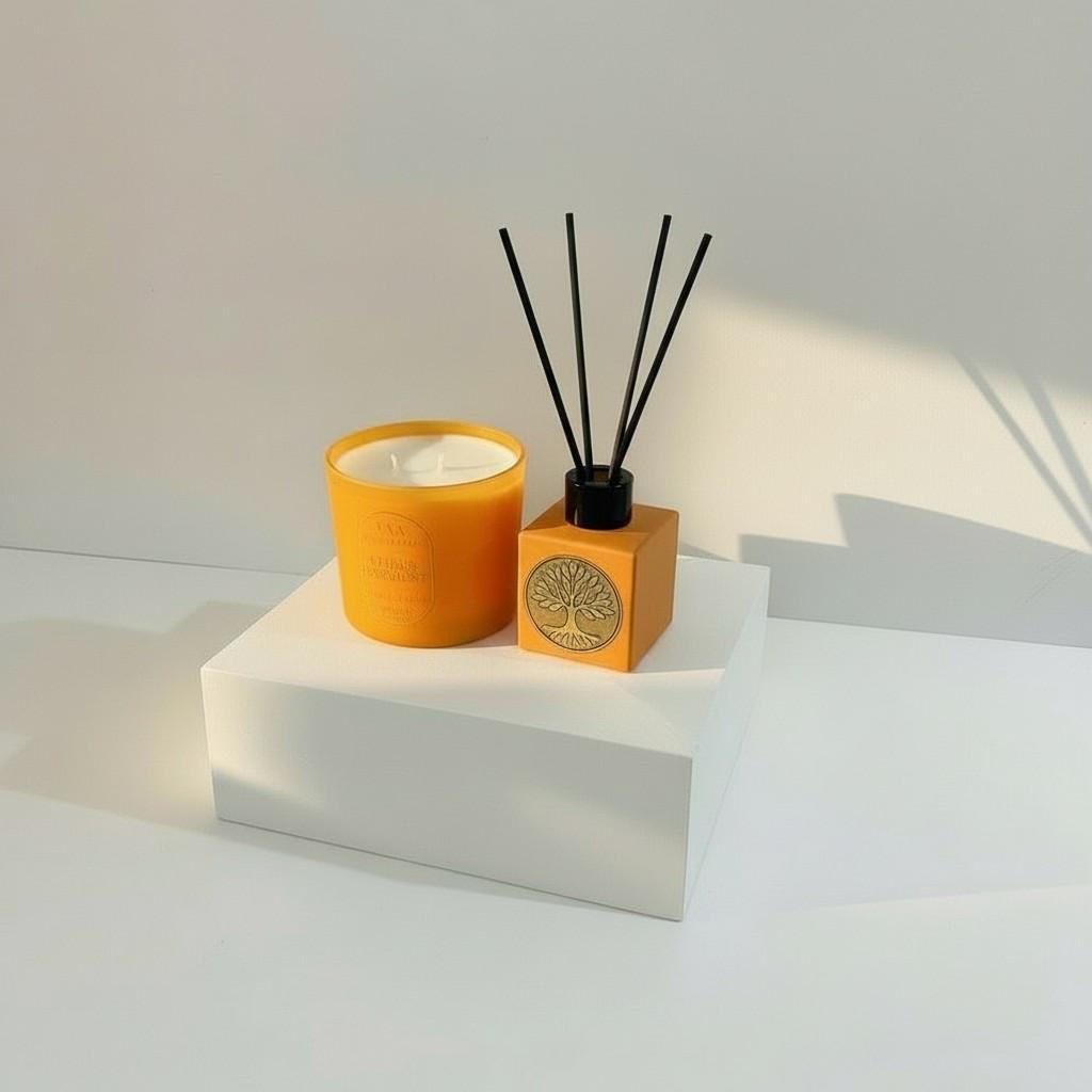Citrus Harmony Reed Diffuser & Glass Candle Set | Energy Fragrance Collection