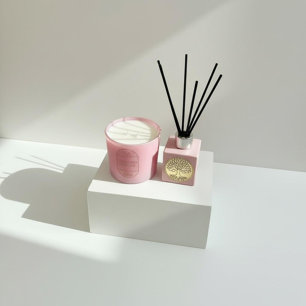 Luminous Bloom Reed Diffuser & Glass Candle Set | Energy Fragrance Collection