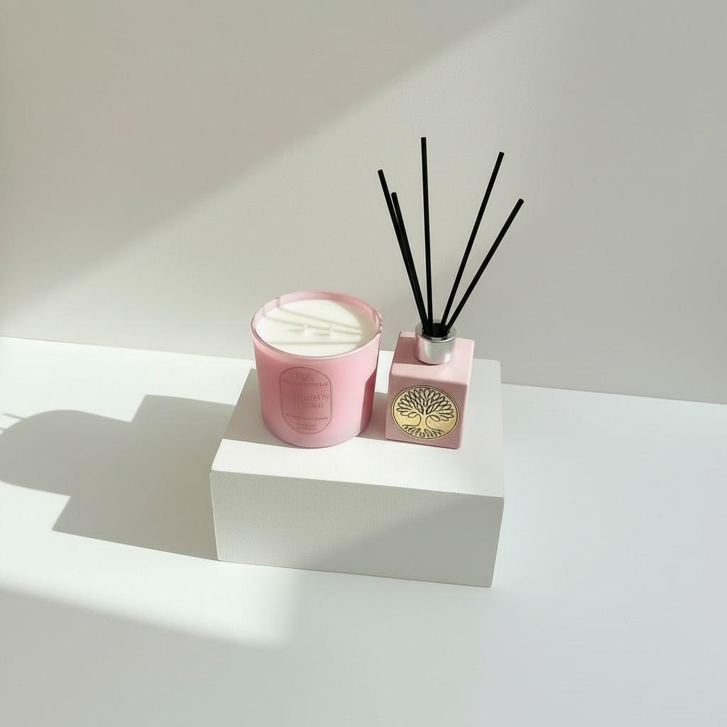 Luminous Bloom Reed Diffuser & Glass Candle Set | Energy Fragrance Collection