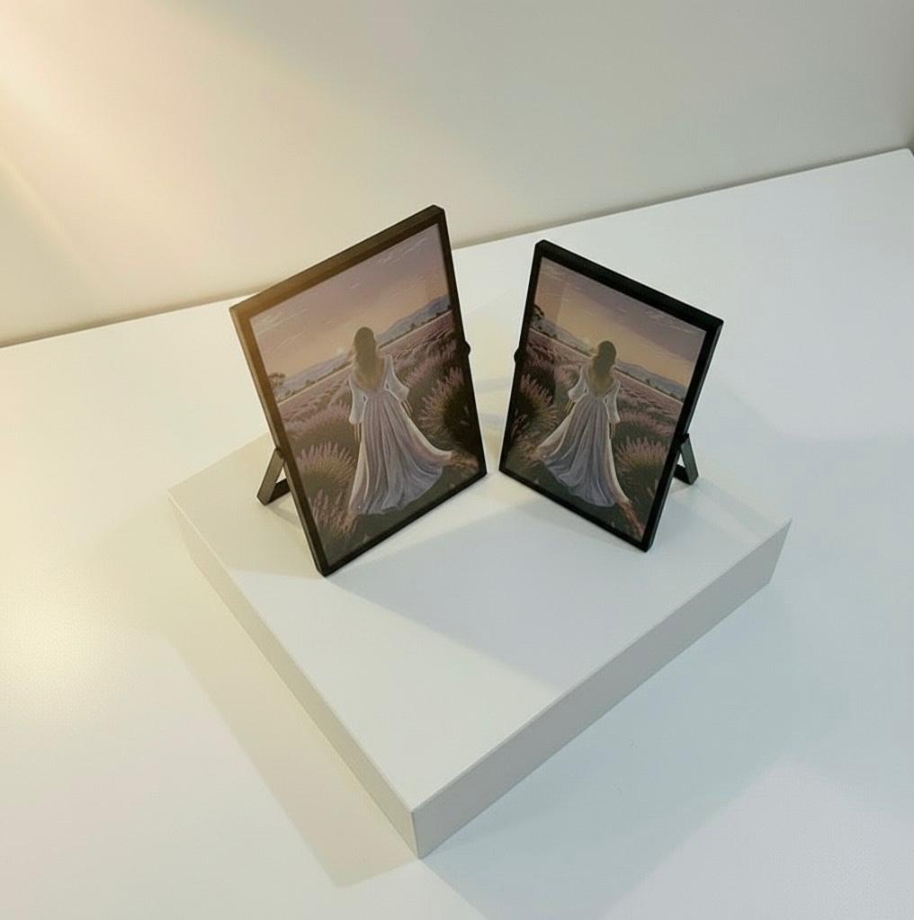 EVA HOME Energy Frame Set — Mixed 10x15 & 13x18 Black Frame Duo — Luxury Ritual Wall Decor with Energy Card