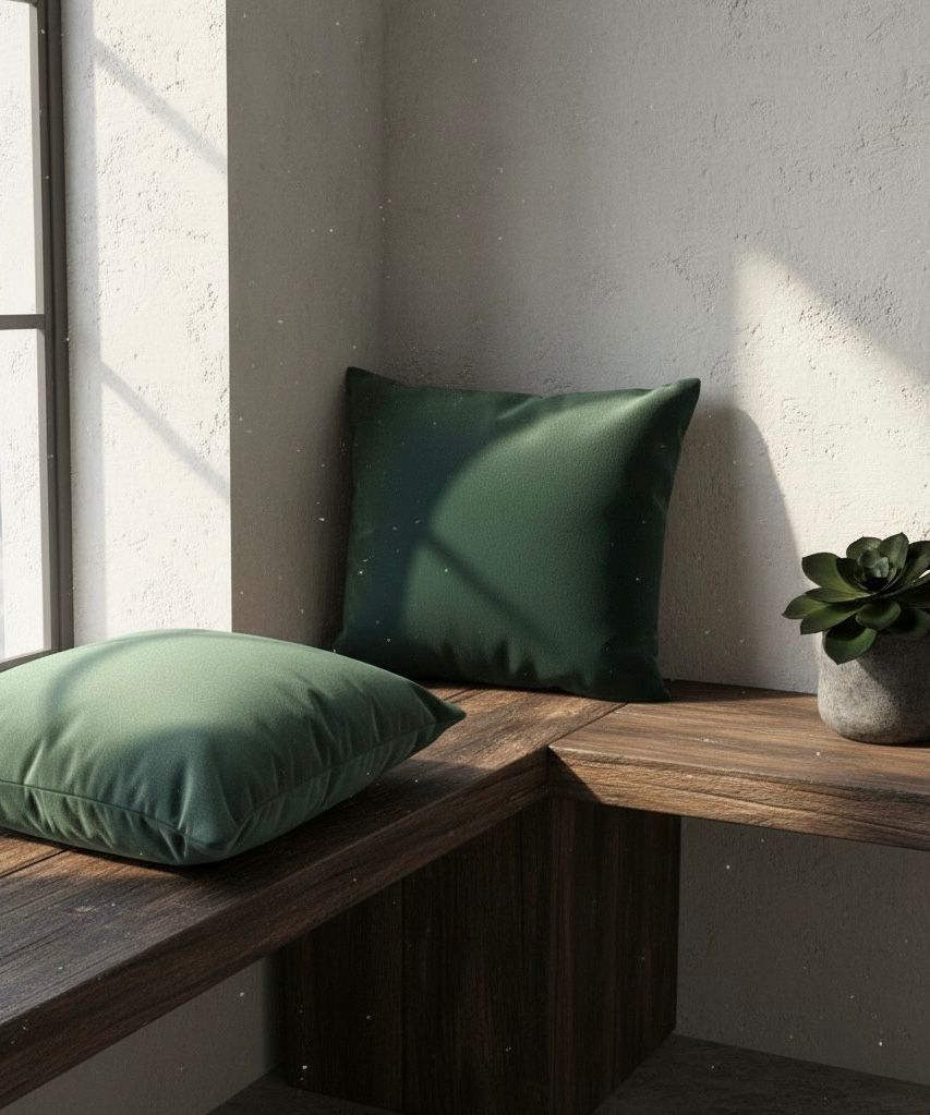 Set of 2 Dark Green Cushion Covers – Luxury Decorative Pillow Covers – Modern Sofa Pillow Covers 40×40