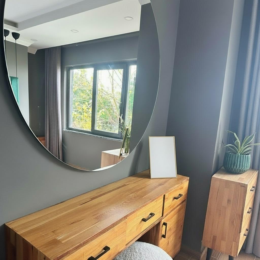 Golden Standing Mirror – Calm Vanity Object