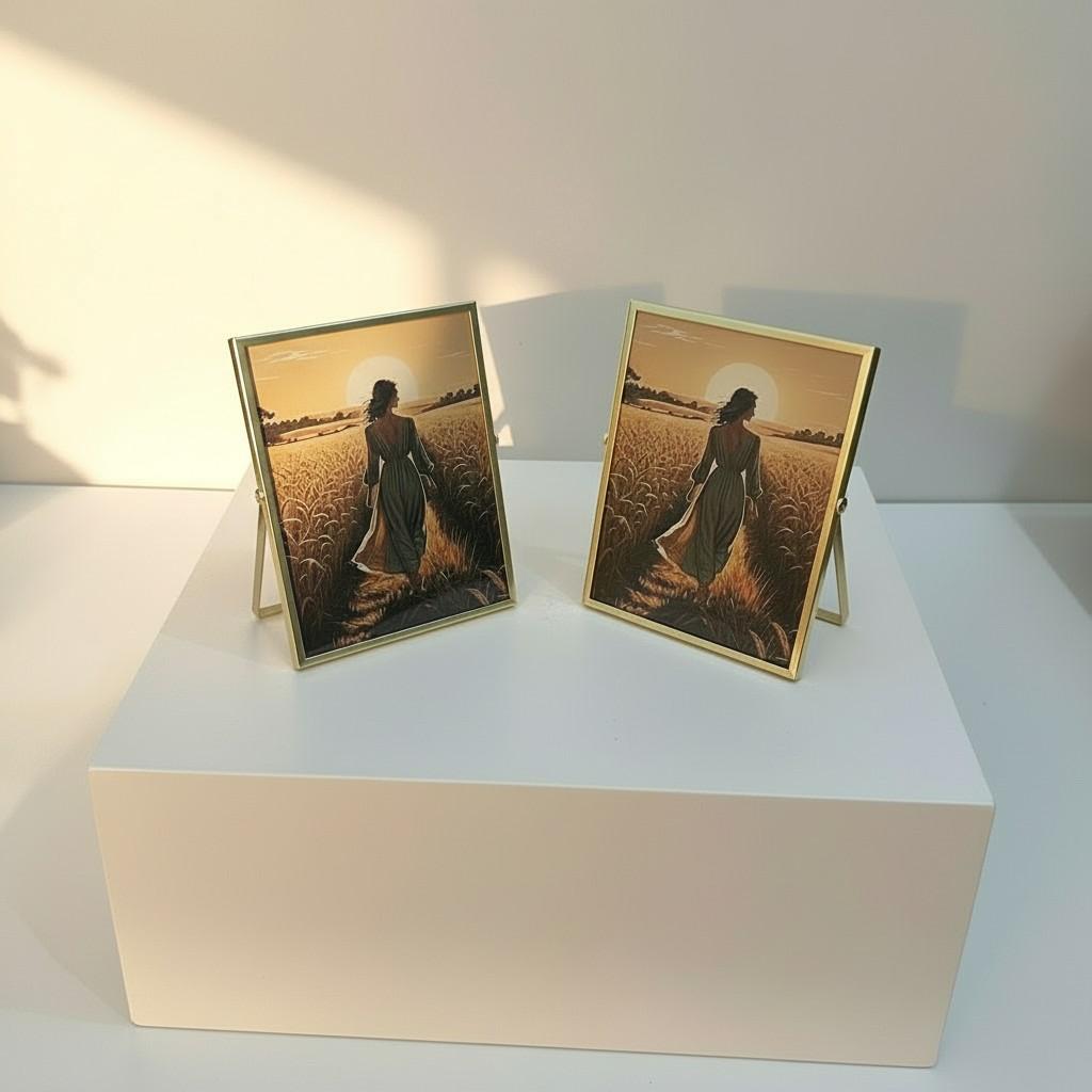 EVA HOME Energy Frame Set — Large 13x18 Gold Frame Duo — Luxury Ritual Wall Decor with Energy Card