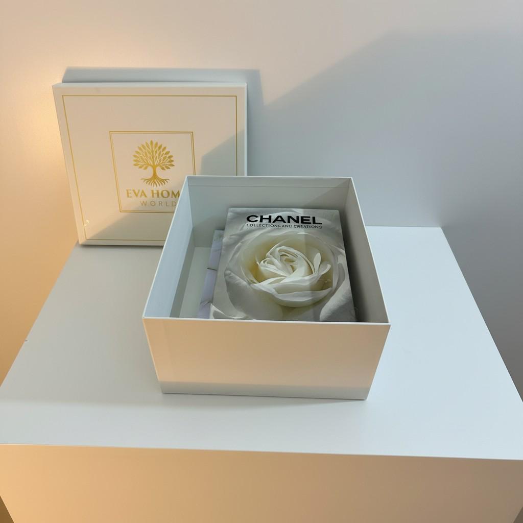 Luxury Decorative Book Box Set — Chanel & Christian Dior — Elegant Fashion Coffee Table Decor