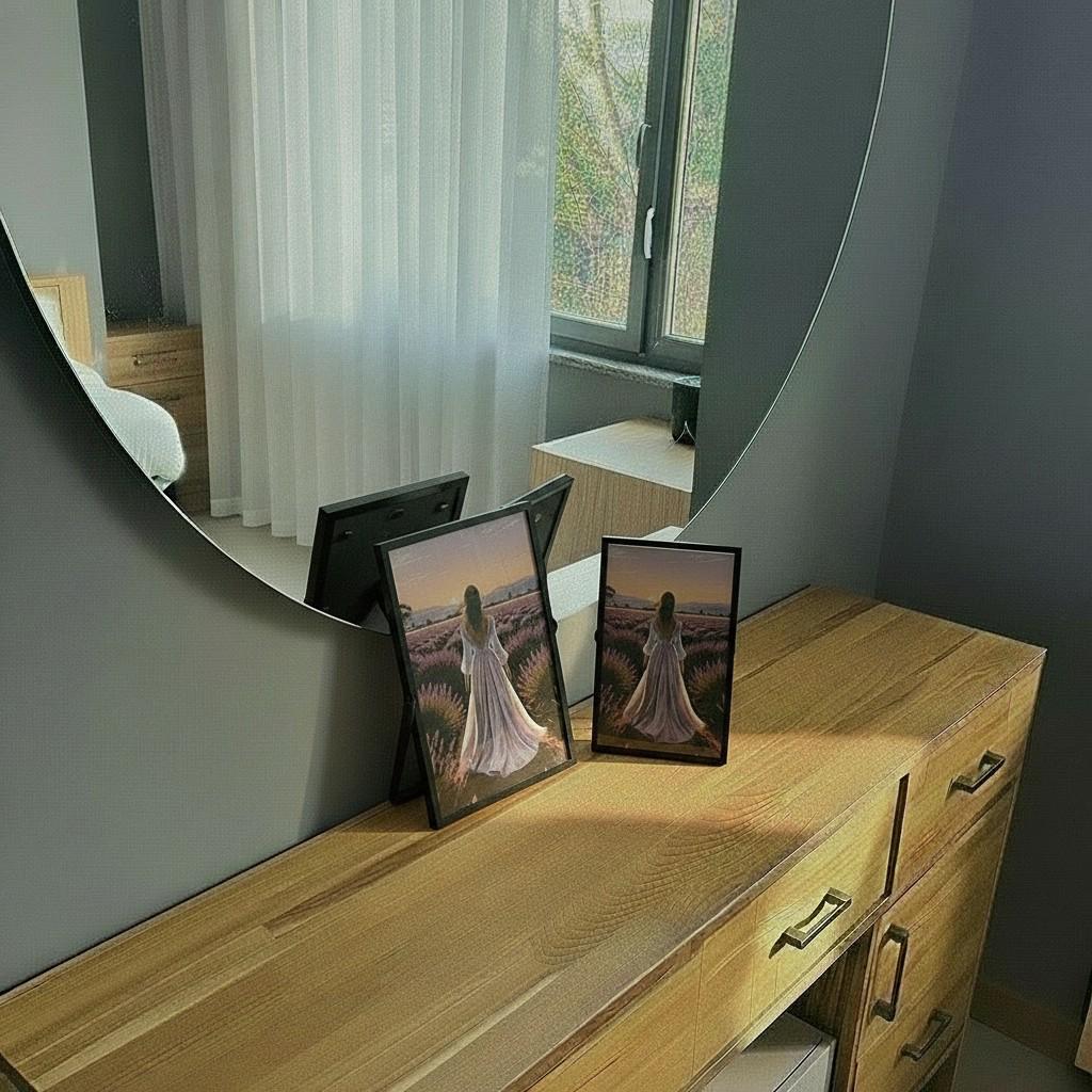 EVA HOME Energy Frame Set — Mixed 10x15 & 13x18 Black Frame Duo — Luxury Ritual Wall Decor with Energy Card