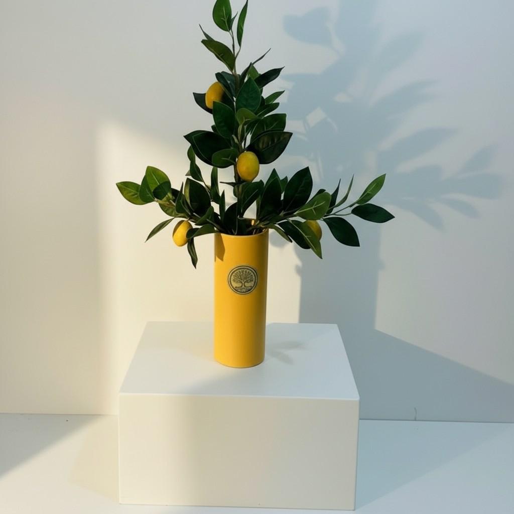 Citrus Harmony Tall Decorative Vase 10x25 — Luxury Ritual Interior Piece