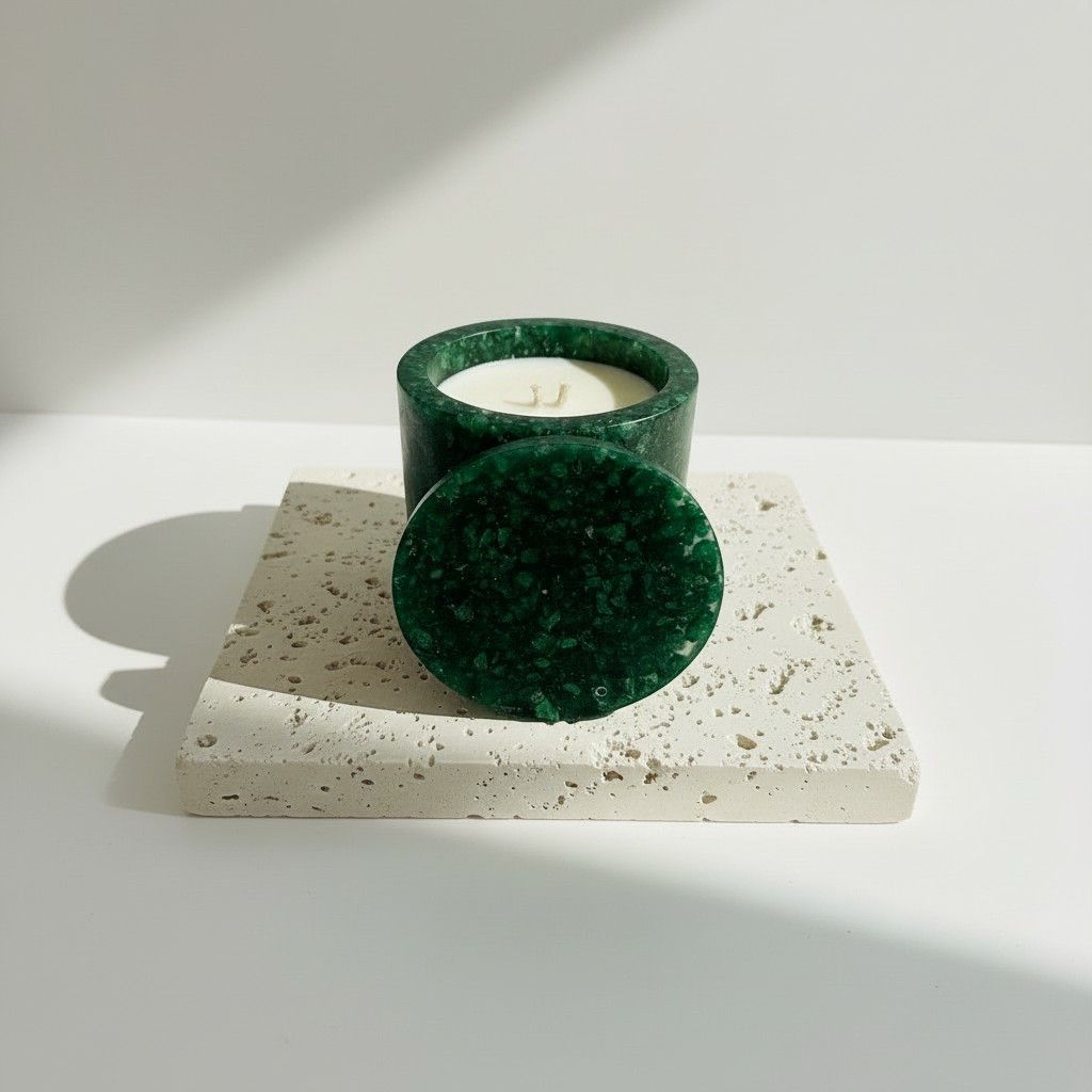 Sacred Oud – Jade Energy Ritual Candle | Luxury Crystal Soy Candle