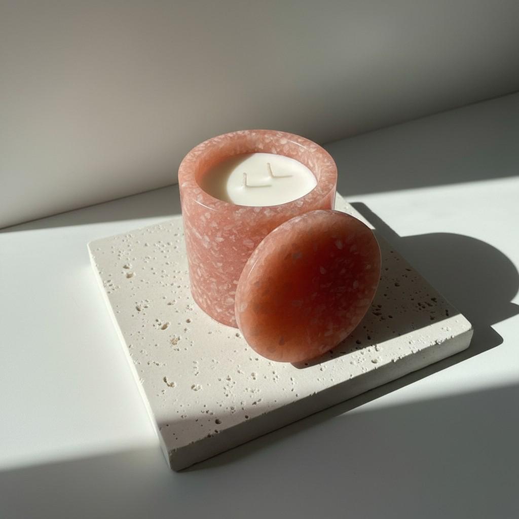 Luminous Bloom – Sunstone Energy Ritual Candle | Luxury Crystal Soy Candle