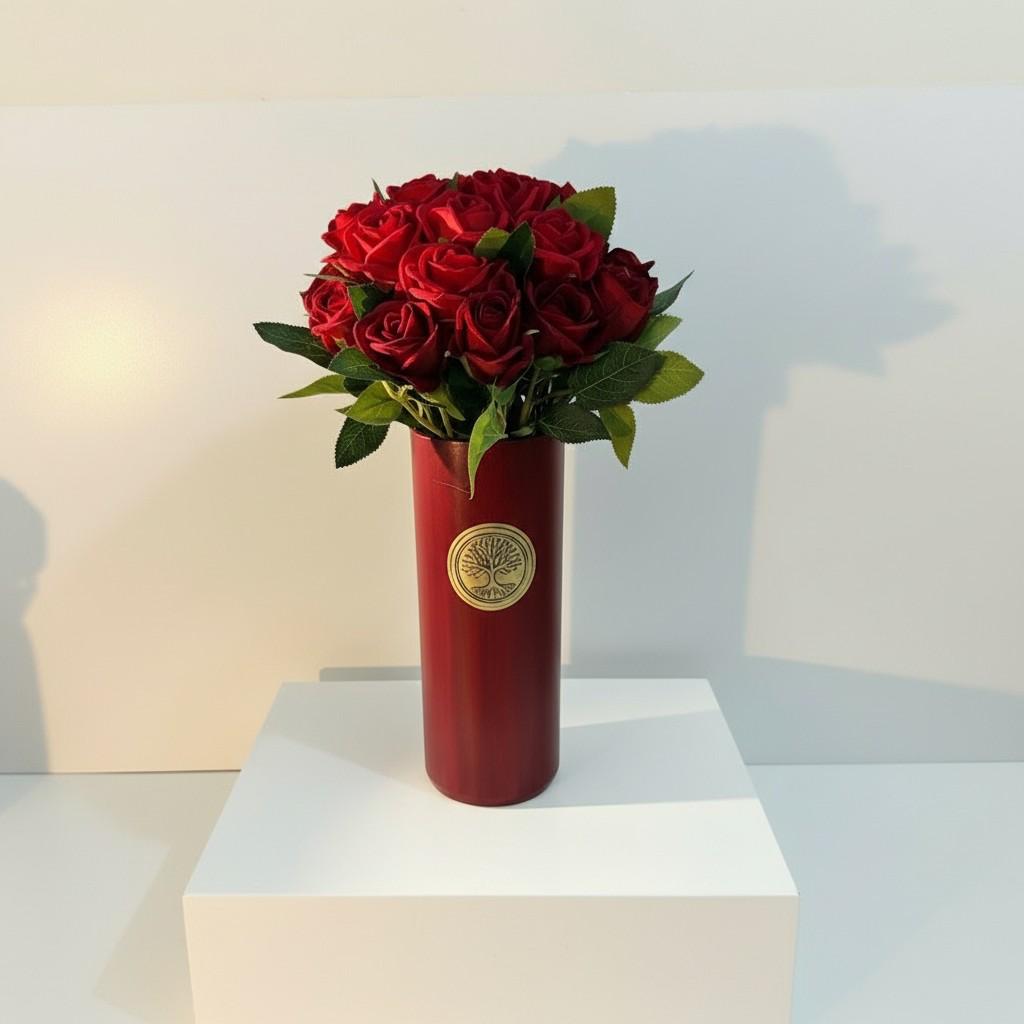 Velvet Rose Tall Decorative Vase 10x25 — Luxury Ritual Interior Piece